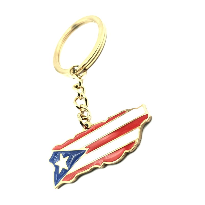 SNS Components Puerto Rico Rican Caribbean Gold Country Flag Key