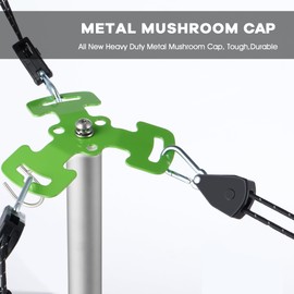 Fully Metal Boat Cover Support Poles Metal Mushroom Cap Aluminum Base Heavy Duty Ratchet Tie-Down Ropes System Jon Pontoon Boat Tarp Poles Accessories 31”, 45", 59”， Three Heights Adjustable