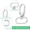 Pack of 30 Carabiner Hook Key Ring D-Rings, Carabiner Hook