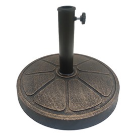 T&Jero 31 lb Heavy Duty Round Resin Patio Market Table Umbrella Base Stand Weight for Outdoor, Bronze