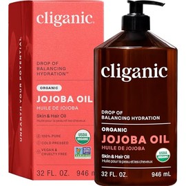 Cliganic Organic Jojoba Oil 960 Usda Certified For Skin Pure Cold Pressed Body Non Gmo Vegan Cruelty Free Face Dry Scalp Hair Beard