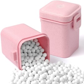 EIMMBD Ceramic Pie Weights Baking Beans 2.2 LB,10mm pie weights for Baking Blind Natural Reusable Pie Crust Weights with Wheat Straw Container (Pink)