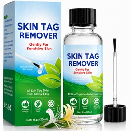 Skin Tag Remover 30ml, Fast-Acting Wart Remover, Gentle Formula & Natural Plant-Based Verruca Treatment for Hands, Face, Feet & Body, At-Home Solution for Adults & Kids