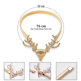 Winlauyet Pack of 4 Curtain Tiebacks Elk Design Tiebacks Curtain Clip Alloy Feather Curtain Holdbacks for Curtains (Golden)