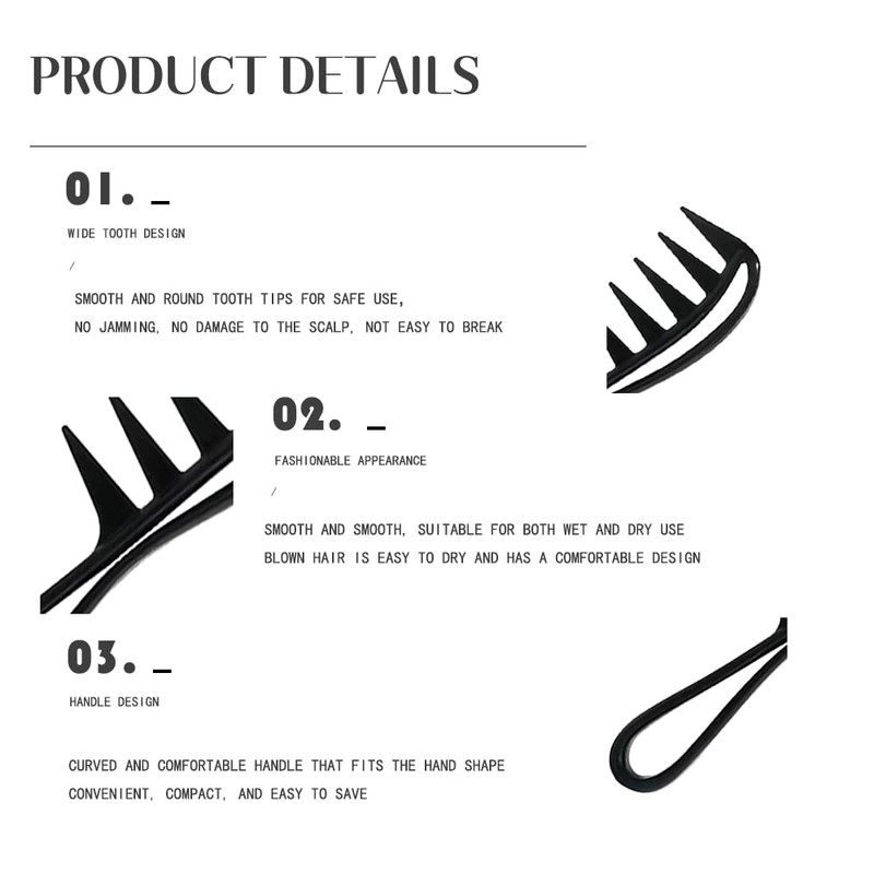 Combs, Pack of 2 Hair Combs, Wide Tooth Comb, Hair