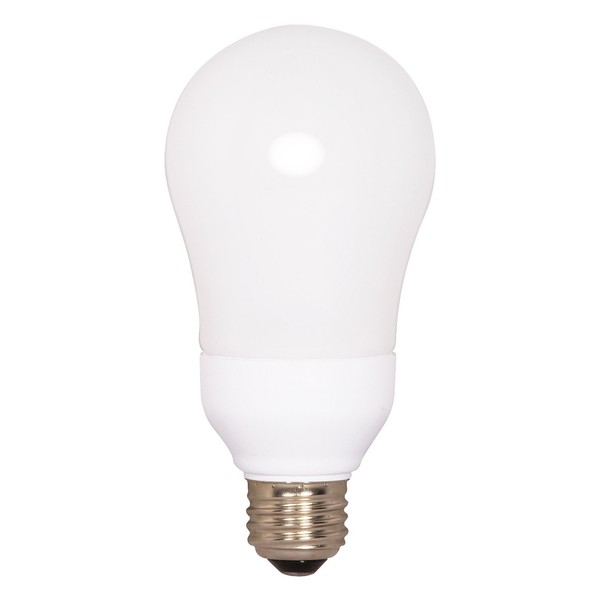 Satco S7291 15-Watt Medium Base A-Type Bulb, 2700K, 120V, Equivalent to 60-Watt Incandescent Lamp with Energy Star Rated , White