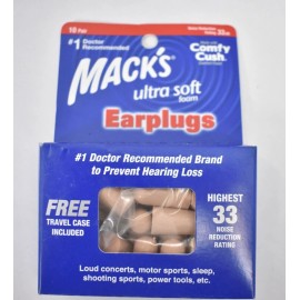 Mack's Lot of 2 Mack's Ultra Soft Foam Earplugs 33dB High NRR Ultimate Comfort 10/Pack