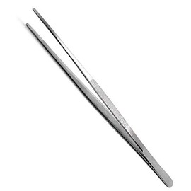 Precision Blunt Serrated Tips Stainless Steel Thumb Forceps Tweezers 10" (25.4 cm), Comfortable Ridged Handle