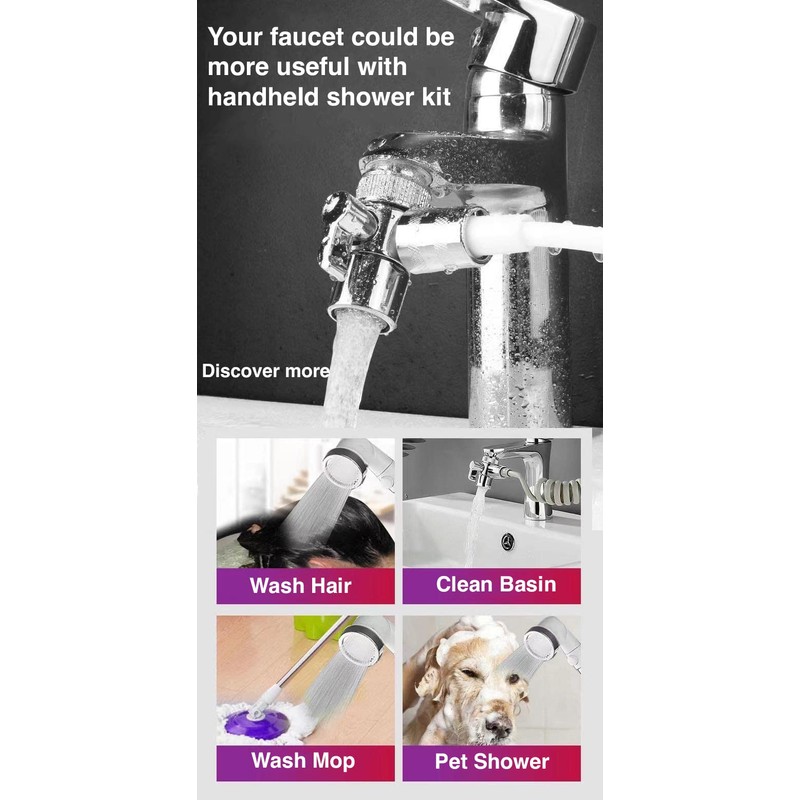 Generic Basin Handheld Shower Set, Sink Hose Faucet Sprayer Attachment,