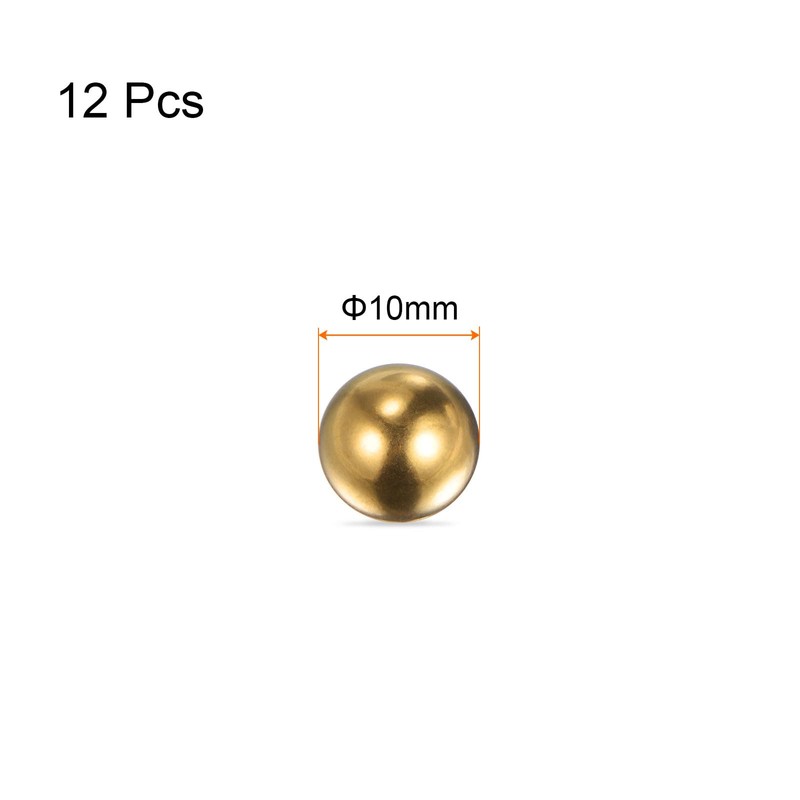 sourcing map 12pcs 10mm Precision Solid Brass Bearing Balls for