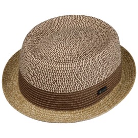 Lipodo Ennario Pork Pie Straw Hat - Hat - Classic Cut - Summer Hat with Braided Technology - Made in Italy - Men - Spring / Summer, beige