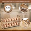 AOOHOOA Wooden Egg Holder Countertop, Stackable Wooden Egg Storage &