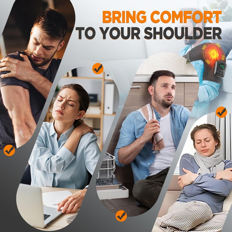 Cordless Heated Shoulder Support, Shoulder Massager, Shoulder Brace Wrap for