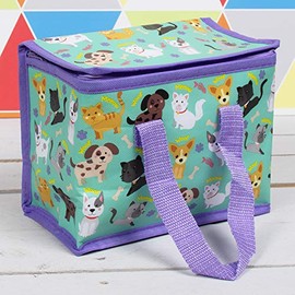 Lesser & Pavey Cats & Dogs Lunch Bag, muli-Colour, 18 x 12 cm