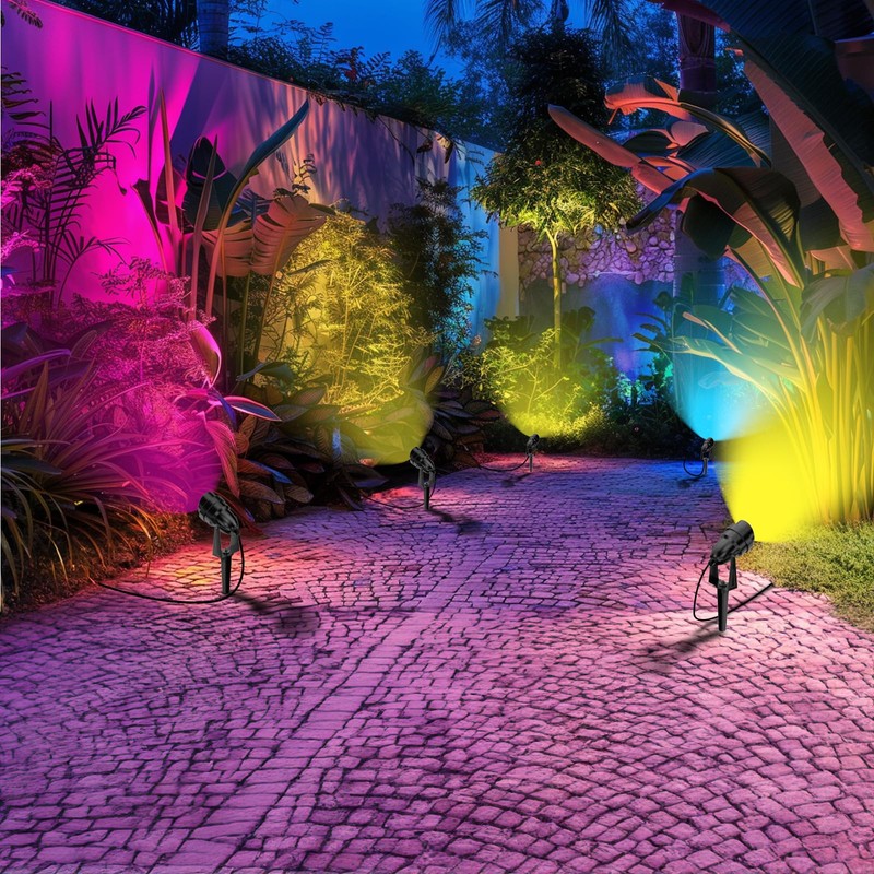 Musuger 1500LM LED High Brightness Outdoor Landscape Lighting 15W RGB