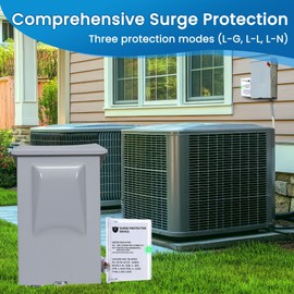 Avenuebool 1pcs 120/240 VAC Universal HVAC Surge Protector Compatible with AG3000, Comprehensive Surge Protection, Three Modes L-G, L-L, L-N Waterproof Housing Protect HVAC Equipment Home Appliances