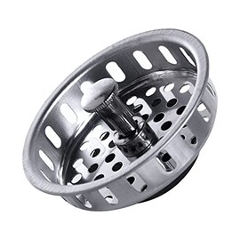 Stainless Steel Kitchen Sink Basket Strainer Replacement for US Standard Drains (3-1/2 Inch), Stainless Steel Body W/Large Neoprene Seal 1 Pack