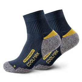 Piarini 2 pairs Coolmax outdoor socks, functional socks, short, black, anthracite, blue petrol; size 35-38, 39-42, 43-46, 47-50. -