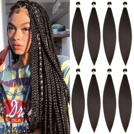 8 Packs Pre stretched braiding hair with yaki texture， Professional straight Braiding Hair Extensions For Corochet Braid