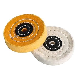 𝐋𝐮𝐨 𝐤𝐞 3 Inch Polishing Wheel for Bench Grinder - 2 Pcs Buffing Wheel (50 Ply), 10 mm Arbor Hole Cotton Sanding Wheel