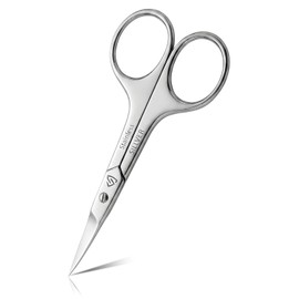 SILLVER Tijeras de uñas curvas profesionales para mujeres y hombres, tijeras pequeñas para el cuidado facial, uñas, cejas, nariz, bigote, barba, pestañas y piel seca - Tijeras de manicura