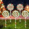 VERLIAN Christmas Lollipop Pathway Lights-5 Pack Solar Powered Outdoor Garden