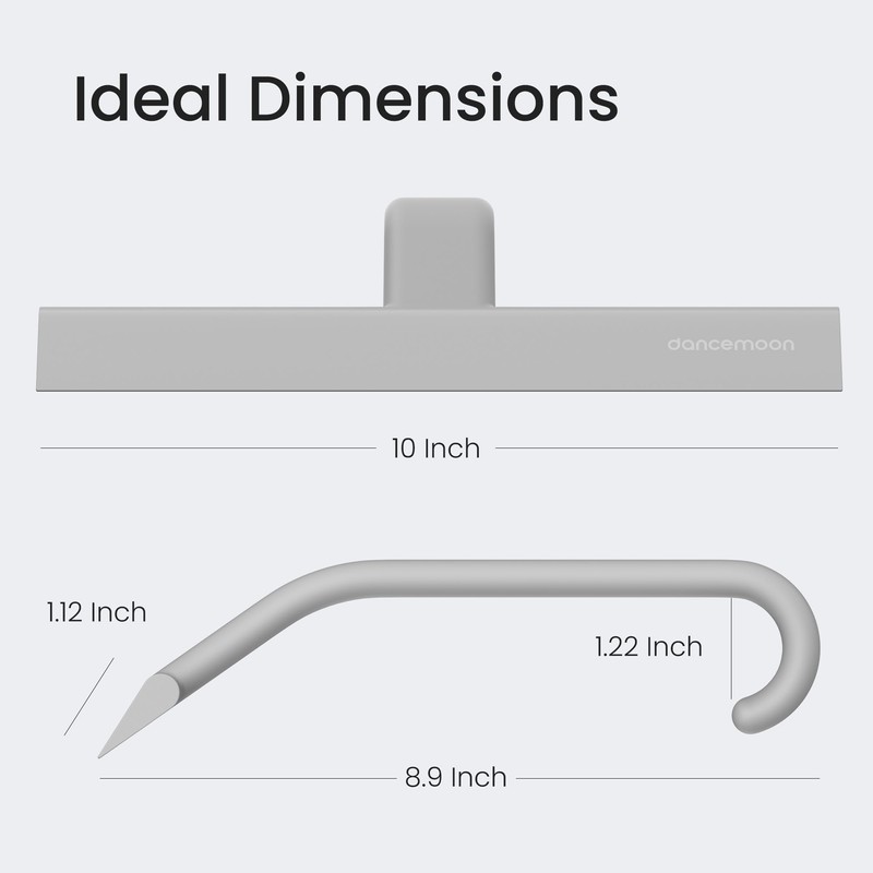 dancemoon JustHang Shower Squeegee for Glass Doors, All-One-Piece Silicone with