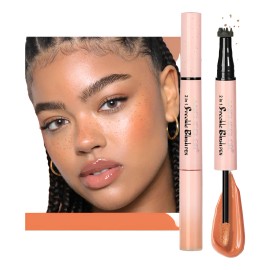 Lápiz Doble Para Pecas Marrones + Colorete Dos En Uno