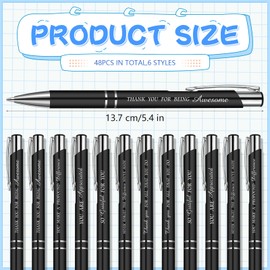 Faccito 48 Pcs Thank You Ballpoint Pens Inspirational Quotes Pen Metal Motivational Pens Encouraging Inspirational Pens Black Ink Funny Pens for Women Men Work Nurse Students Teacher Gift (Black)