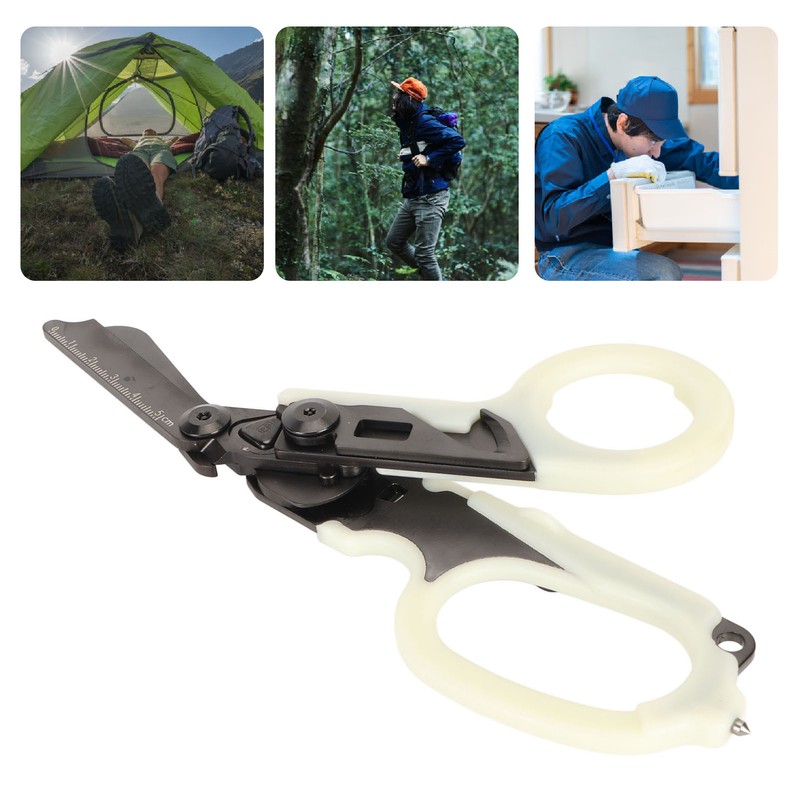 Emergency Response Shears with Glass Breaker Stainless Steel Plastic Luminous