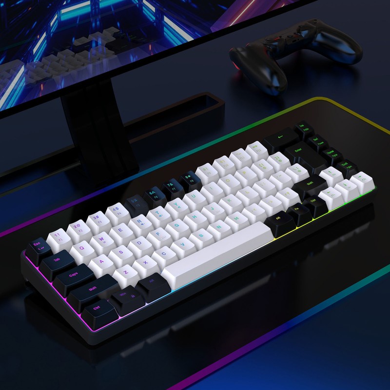 Membrane Gaming Keyboard 68 Keys RGB Backlit Ergonomic USB Interface