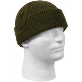 Rothco Military 100% Wool Knit Watch Cap Warm Winter Army Beanie Hat USA Made - Olive Drab