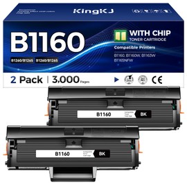 Compatible Toner Cartridge Replacement for Dell B1160 Toner Cartridge to Use with Dell B1160 B1160w B1163w B1165nfw Mono Laser Printers Ink YK1PM 331-7335 HF44N HF442 All-in-One Copier (Black 2-Pack)
