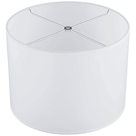 Drum Print Lamp Shade Color Weave Blue Medium 13.5" Top x 13.5" Bottom x 10" High Spider with Replacement Harp and Finial Fitting - Giclee Glow