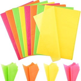 120 Sheets Neon Tissue Paper for Gift Wrapping, 4 Colors, Glowing Tissue Paper for Gift Bags for Neon Birthday Party Wedding Baby Shower DIY Craft, 20 × 14Inch