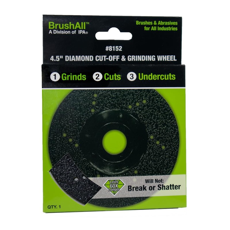BrushAll Diamond Cut-Off and Grinding Wheels (4.5" Diamond Cut-Off and
