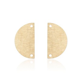 Adabele - 20 piezas de latón cepillado crudo de 21 mm, semicírculo, conector de enlace de 2 agujeros, componentes geométricos, sin chapado/recubierto para fabricación de joyas, manualidades CF-A9