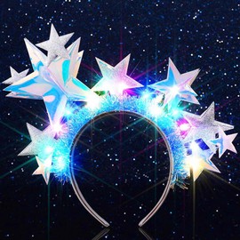 Reaky Luminous Headband, LED Star Hair Bands, Glitter Stars, Headbands, Concert Music, Carnival Costume, Headwear, Hair Accessories for Women