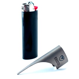 Kasher Titanium Lighter Tool, Pipe Cleaner, Cigar Punch, Poker, Multi-Tool…(Blue Engraving, No Lighter)