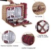 HYBDAMAI Wicker Picnic Basket for 4 with Waterproof Picnic Blanket