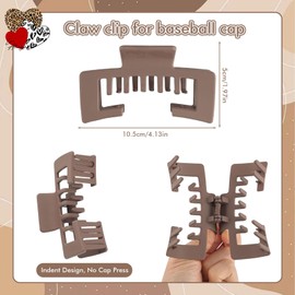 6 Pcs Trucker Hat Hair Clips for Women，Hat-Friendly Claw Clips for Baseball Caps, Perfect for Thick Hair and Stylish Hat Hairstyles