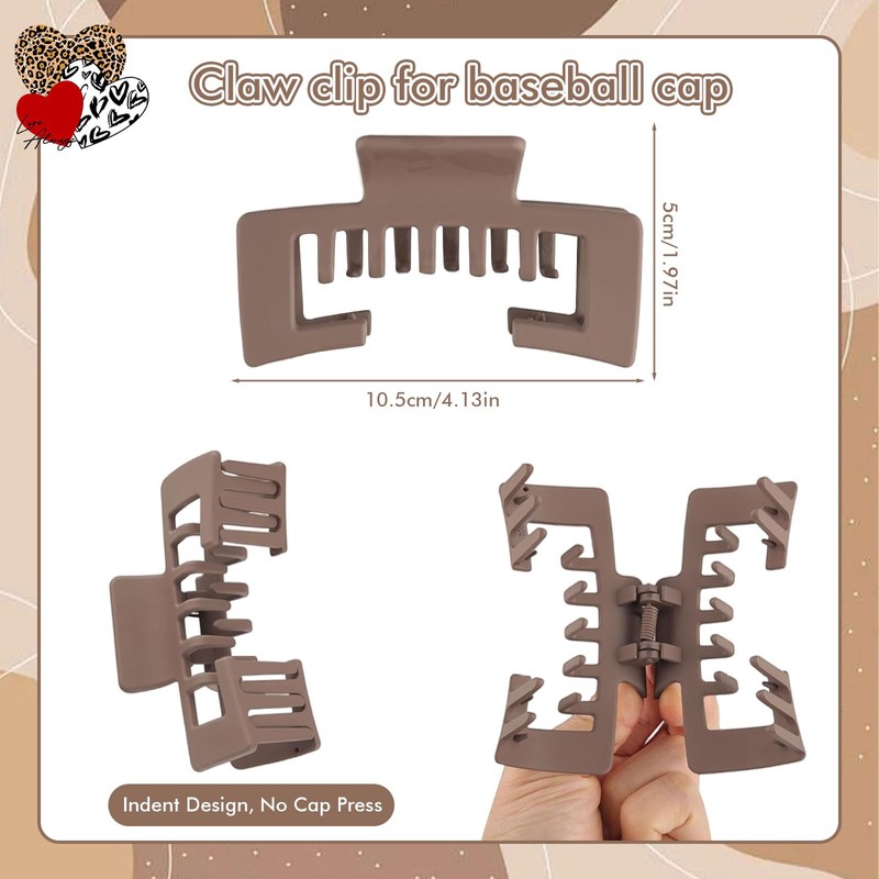 6 Pcs Trucker Hat Hair Clips for Women，Hat-Friendly Claw Clips
