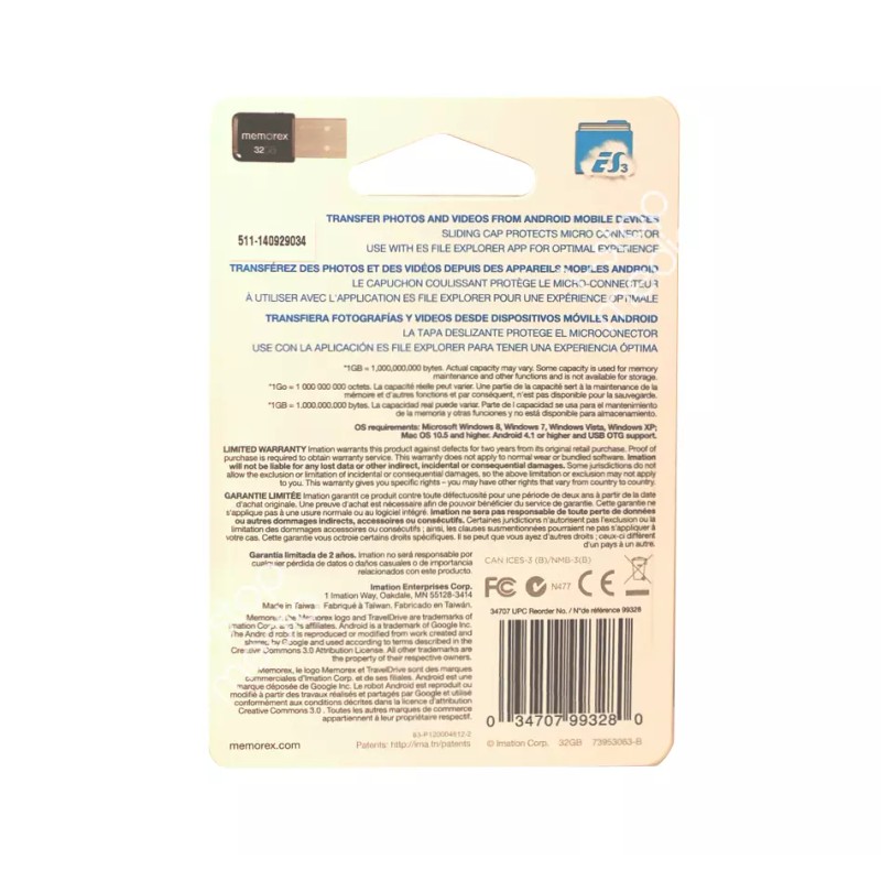 Memorex Dual Express TravelDrive 32GB USB 3.0 for Android 4.1