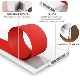 2PCS Guardapolvo y Protector para Puerta de 3 Capas - Guardapolvo para Puerta Burlete Cubre polvo para Puerta Tira de Sellado Atrapa y Cubre del Polvo para Aislamiento Acústico Viento Polvo Insectos