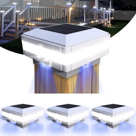 Solar Post Cap Lights 160Lumen, 4x4 Fence Post Caps Solar Lights Fits 4x4 5x5 6x6 Wooden Post Caps, Deck Post Lights Outdoor Waterproof for Yard, Patio, Front Porch, Garden, Pathway Lighting(4 Pack)