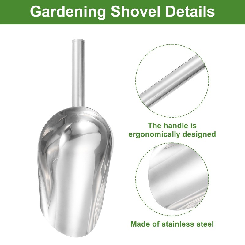 HARFINGTON Garden Soil Scoop 10.63 x 4.72 Stainless Steel Hand
