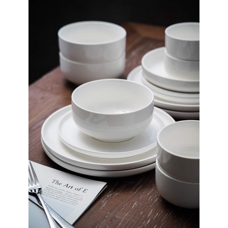 Kanwone Porcelain Bowl Set - 32 Ounce for Cereal, Salad