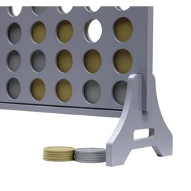 Tailgating Pros Premium Grey Giant Four in a Row with Carrying Case - Jumbo Oversized Outdoor Yard Game - Connect Multiple Pucks in a Row to Win - Many Puck Colors Available!