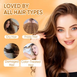 AUSLKA Turmeric Hair Treatment Mask, Protein Hair Treatment Mask Contain Hydrolyzed Keratin and Turmeric Root Extract, Deep Repair Nourishing Curcumin Essence for Dry Damaged Hair
