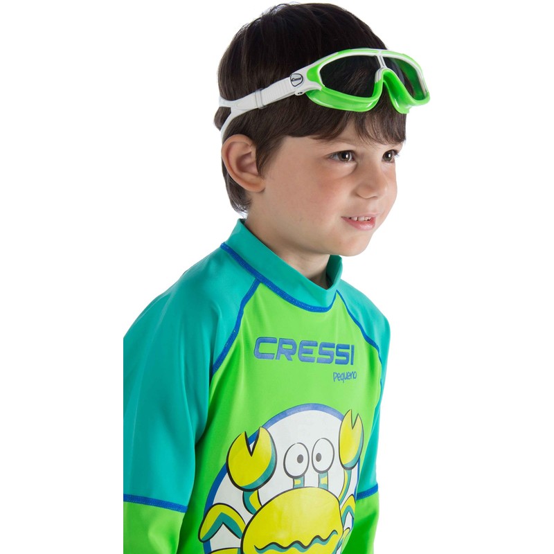 Cressi Kids' Baloo Swim Goggles, Blue/Lime, One Size